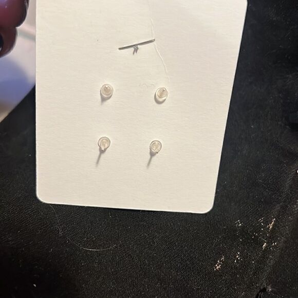 New Sparkly Blue + Blush Druzy Stud Earrings - Picture 3 of 3